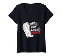Femme La Mort ne me Fait Pas Peur Les délais Font Les fossoyeurs de cimetières T-Shirt avec Col en V