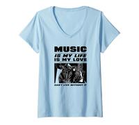 Femme La Musique, C'est ma Vie et Mon Amour (Déclaration du Musicien) T-Shirt avec Col en V