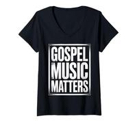 Femme La musique gospel compte T-Shirt avec Col en V