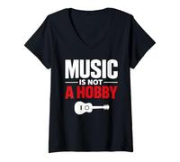 Femme La Musique n'est Pas Une Phase Mode de Vie du Musicien Passion Musicale T-Shirt avec Col en V