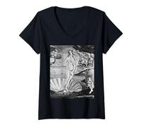 Femme La Naissance de Vénus T-Shirt avec Col en V