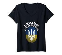 Femme La Paix en Ukraine Ukraine C'est dans Mon ADN Apparel T-Shirt avec Col en V
