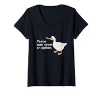 Femme La Paix n'a jamais été Une Option | Funny Goose Apparel T-Shirt avec Col en V