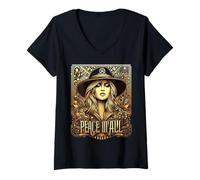Femme La paix pour tous, l'union de l'humanité, l'amour et l'harmonie, la diffusion de l'amour T-Shirt avec Col en V