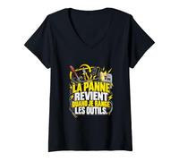 Femme La Panne Revient Quand Je Range Les Outils Électricien T-Shirt avec Col en V