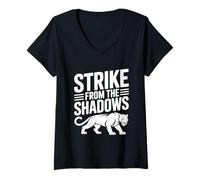 Femme La Panthère Strike from The Shadows T-Shirt avec Col en V