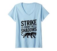 Femme La Panthère Strike from The Shadows T-Shirt avec Col en V
