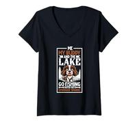Femme La pêche et l'English Springer Spaniel T-Shirt avec Col en V
