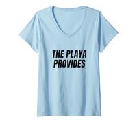 Femme La Playa Propose Un Festival du désert, de la Culture bohème et de l'art T-Shirt avec Col en V