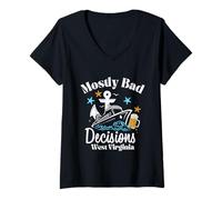 Femme La Plupart des Mauvaises décisions West Virginia Spring Break T-Shirt avec Col en V