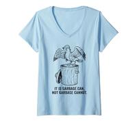 Femme La Poubelle de Dessin animé Cheeky Seagull ne Peut Pas être utilisée comme Un Oiseau T-Shirt avec Col en V