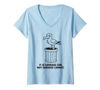 Femme La Poubelle de Dessin animé Cheeky Seagull ne Peut Pas être utilisée comme Un Oiseau T-Shirt avec Col en V
