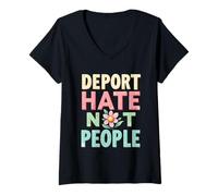 Femme La protestation contre toutes les expulsions T-Shirt avec Col en V