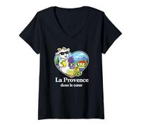 Femme La Provence dans Le Cœur - Culture Provençale & Identité T-Shirt avec Col en V
