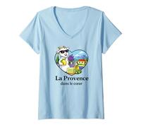 Femme La Provence dans Le Cœur - Culture Provençale & Identité T-Shirt avec Col en V