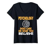 Femme La Psychologie Se Souvient De Vos Croyances Coeur T-Shirt avec Col en V
