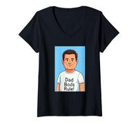 Femme La règle de Dad Bods est Amusante T-Shirt avec Col en V