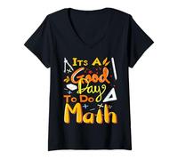 Femme La rentrée Scolaire est Une Bonne journée pour Faire des professeurs de mathématiques, Femmes et Enfants T-Shirt avec Col en V