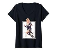 Femme La rockstar emblématique de Dolly Parton T-Shirt avec Col en V