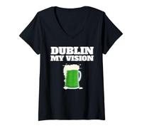 Femme La Saint-Patrick, Dublin, ma Vision T-Shirt avec Col en V
