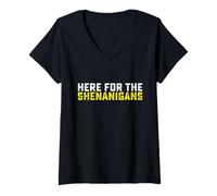 Femme La Saint-Patrick Verte est arrivée pour The Shenanigans T-Shirt avec Col en V