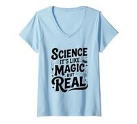 Femme La Science, C'est comme de la Magie, mais C'est Vraiment Un Ringard drôle T-Shirt avec Col en V