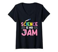Femme La Science C'est Mon Truc Phrase Drôle de Chimie Humour T-Shirt avec Col en V