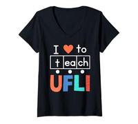 Femme La Science de la Lecture : J'adore enseigner l'alphabétisation aux Enseignants de l'UFLI T-Shirt avec Col en V