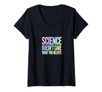 Femme La Science ne se Soucie Pas de ce Que Vous Croyez déclaration audacieuse T-Shirt avec Col en V
