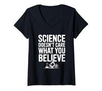 Femme La Science ne se Soucie Pas de ce Que Vous Croyez T-Shirt avec Col en V