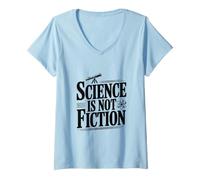 Femme La Science n'est Pas Une Fiction T-Shirt avec Col en V