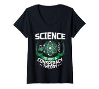 Femme La Science n'est Pas Une théorie du Complot | Funny STEM T-Shirt avec Col en V