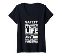 Femme La sécurité n'est Pas chère, C'est Inestimable - Idée Cadeau pour Lieu de Travail T-Shirt avec Col en V