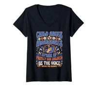 Femme La Sensibilisation à la maltraitance des Enfants protège Les Enfants briser Le Silence T-Shirt avec Col en V
