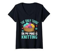 Femme La Seule Chose Qui me préoccupe, C'est Le Tricot T-Shirt avec Col en V