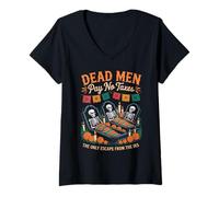 Femme La Seule façon d'échapper à l'IRS - Day of The Dead Patriotic T-Shirt avec Col en V