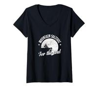 Femme La Solitude des Montagnes pour l'âme T-Shirt avec Col en V