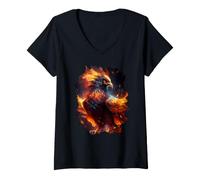 Femme La splendeur majestueuse du phénix de la résurrection T-Shirt avec Col en V