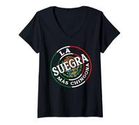 Femme La Suegra Mas Chingona Badass Latina Hispanic Heritage T-Shirt avec Col en V