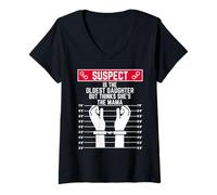 Femme la suspecte est la Fille aînée mais Elle Pense qu'elle est sa mère T-Shirt avec Col en V