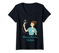 Femme La Technologie d'échographie échographique Rend Ces Miracles Visibles T-Shirt avec Col en V