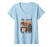 Femme La Terre est Pleine de sa Gloire Faith Best T-Shirt avec Col en V