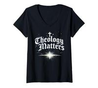 Femme La théologie Compte Le chrétien T-Shirt avec Col en V