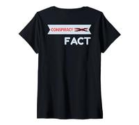 Femme La théorie du complot barrée fait T-Shirt avec Col en V