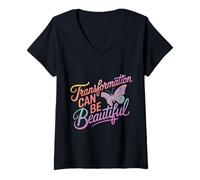 Femme La Transformation du Papillon Peut être Un bel Insecte T-Shirt avec Col en V