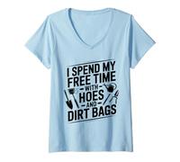 Femme La Vie de Fermier : Je Passe Mon Temps Libre avec des houes et des Sacs à poussière T-Shirt avec Col en V