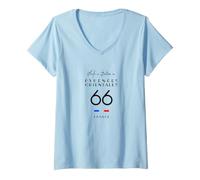 Femme La Vie est Meilleure aux Pyrenees ORIENTALES Perpignan Numéro 66 T-Shirt avec Col en V