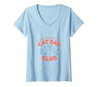 Femme La Vie est Meilleure avec Les Chats, Le Cat Dad Club, T-Shirt avec Col en V