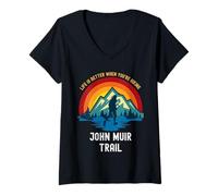 Femme La Vie est Meilleure Lorsque Vous Faites de la randonnée sur Le Sentier John Muir T-Shirt avec Col en V