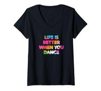 Femme La Vie est Meilleure Quand on Danse Cool Dancer T-Shirt avec Col en V